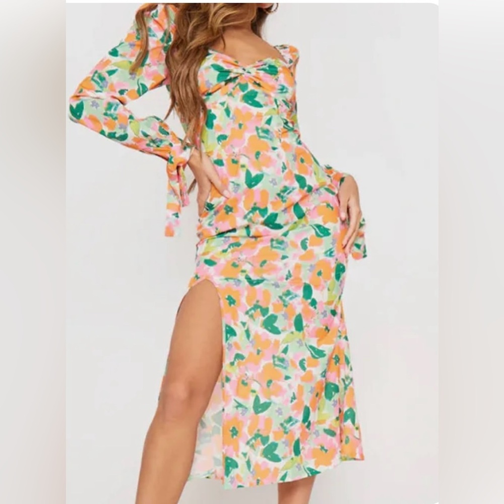 Long Sleeve Floral Midi Dress